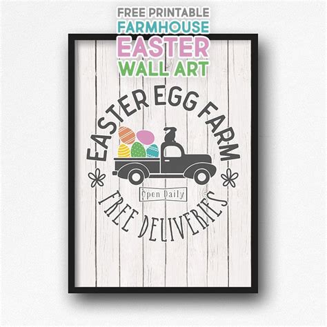 printable farmhouse easter wall art  cottage market easter