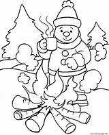 Winter Coloring Fire Pages Warming Printable sketch template