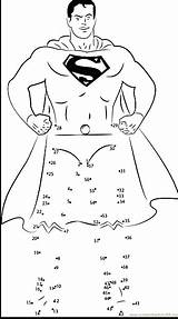 Dot Coloring Super Superman Hero sketch template