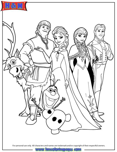 characters  frozen colouring pages