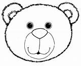 Bear Teddy Template Outline Polar Choose Board Face Clip Mask sketch template