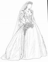 Drawing Wedding Veil Bridal 1980 Dresses Dress Gowns Bridesmaid Gown Getdrawings 1990 Bride Beautiful sketch template