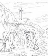 Tomb Empty Coloring Jesus Pages sketch template