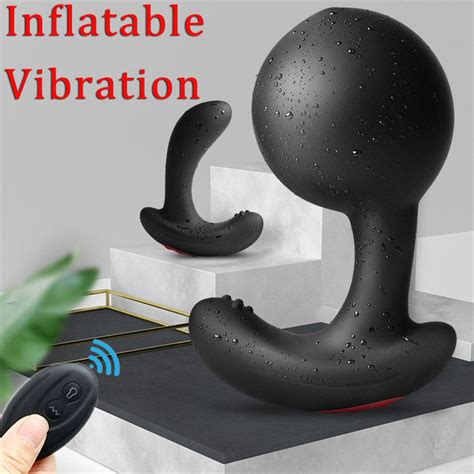 Wireless Remote Control Male Prostate Massager Inflatable Anal Plug