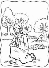 Jesus Coloring Praying Pages Hands Bible Gethsemane Garden Drawing School Sunday Printable Crafts Color Prayer Sheets Tempted Activities Christian Colouring sketch template