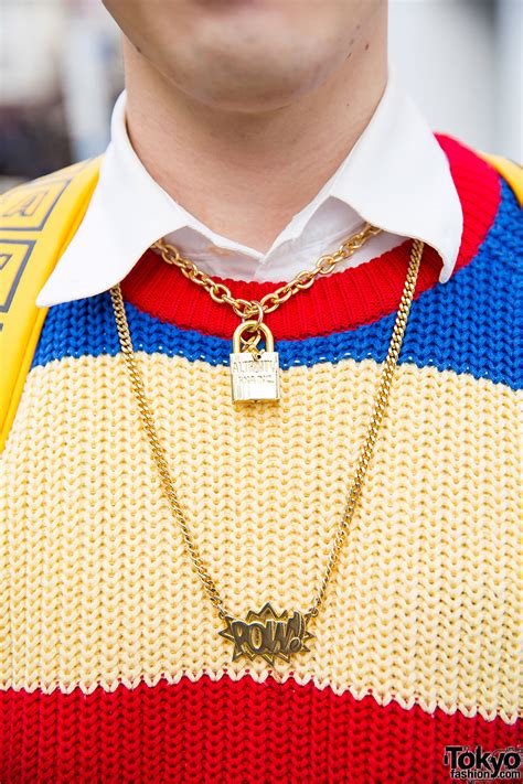 harajuku guy in resale striped sweater ambush pow