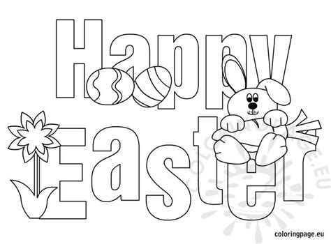 happy easter  printable coloring page