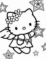 Angel Coloring Snow Kitty Hello Pages Cat Clipart Template Princess Library Cliparts sketch template