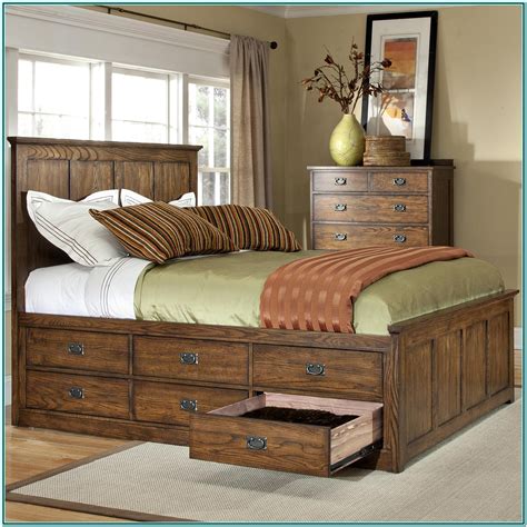 king size bed frame  storage drawers bedroom home decorating