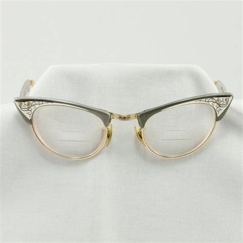 vintage shuron cats eye 1950 s aluminum glasses frames silmälasit muoti