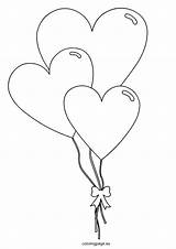 Heart Balloon Balloons Coloring Pages Drawing Shaped Cute Emoji Valentine Broken Drawings Printable Coração Molde Desenhos Para Valentines Print Patterns sketch template