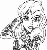 Mermaid Tattooed Princesses Bubakids Wecoloringpage Getdrawings sketch template