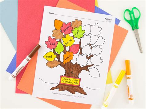thankful tree coloring page  printable fun
