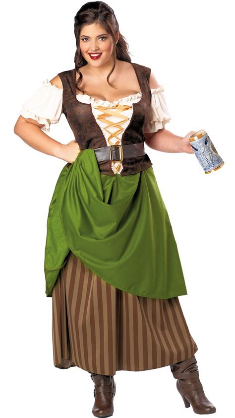 Plus Size Tavern Maid Beer Wench Bar Girl Maiden Fancy Dress Costume Xl