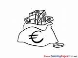 Euro Money Colouring Bag Coloring Pages Sheet Title sketch template
