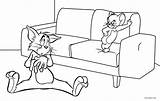 Jerry Tom Coloring Pages Drawing Cartoon Couch Christmas Cool2bkids Color Getdrawings Kids Getcolorings Printable sketch template