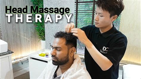 Relaxing Head Massage Therapy In Professional Saloon Asmr