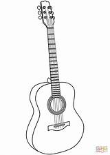Guitar Drawing Getdrawings Acoustic Line Coloring Pages sketch template