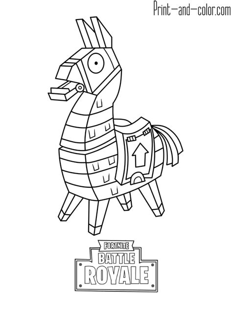 fortnite battle royale coloring page llama coloring pages  boys