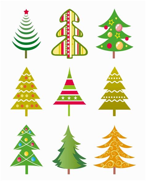 christmas tree vector illustration set  vector graphics