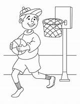 Basketball Coloring Player Pages Kids Bestcoloringpages Basket sketch template