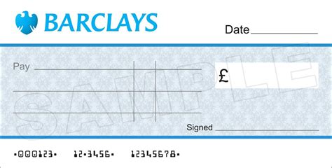 large blank barclays bank cheque  charity