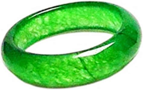 Yigedan Women Natural Green Jade Jadeite Ring Simple Band Ring Amazon