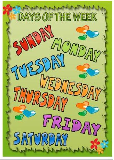 days   week classroom poster