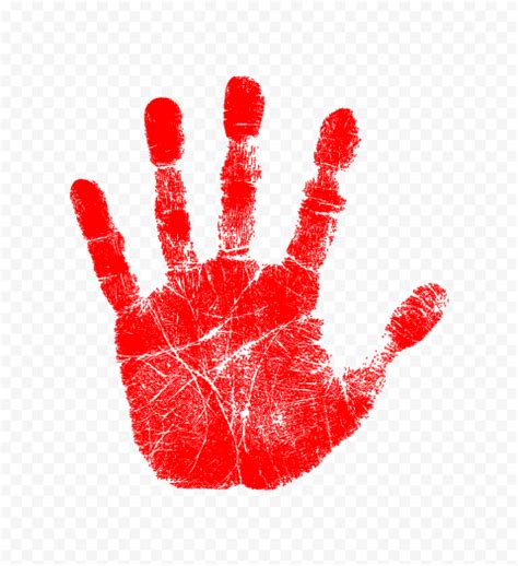 hd red real hand print png citypng