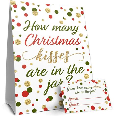 christmas   kisses    jar party game red green