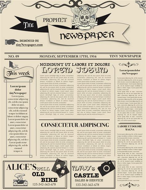 front page newspaper template