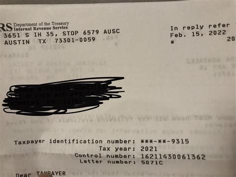 letter  taxpayer identification