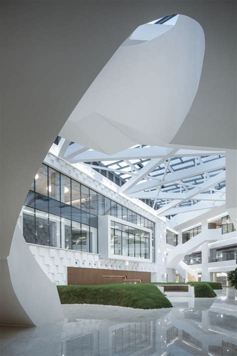 tencent seafront towers interior designknowledge link atrium image
