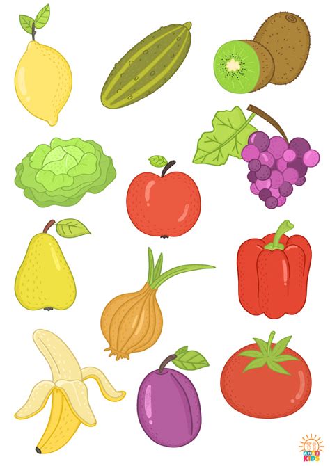printable fruit  vegetable cutouts
