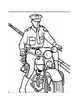 Police Coloring Man Motorcycle Officer Pages sketch template