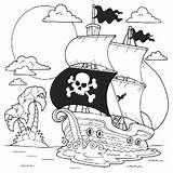 Coloring Pirate Ship Jolly Roger Kids Drawing Drawings Designlooter Pages 03kb 300px Paintingvalley Fish sketch template