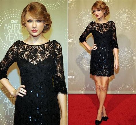 Beautiful Black Dress Fashion Girl Taylor Swift
