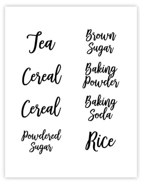 printable pantry labels labels  food storage containers