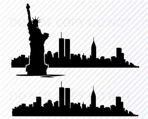 york city skyline svg fichiers nyc skyline svg clipart trade towers silhouette fichiers eps
