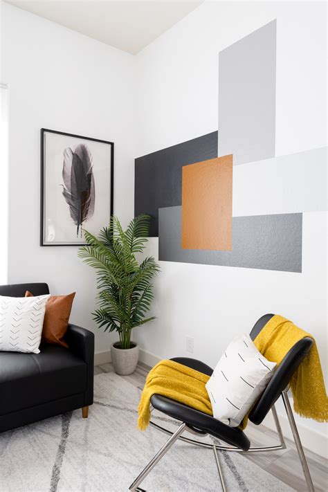 diy color block accent wall   paint  neatly living