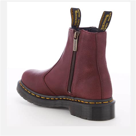 dr martens  grizzly leather zip chelsea boots  red lyst
