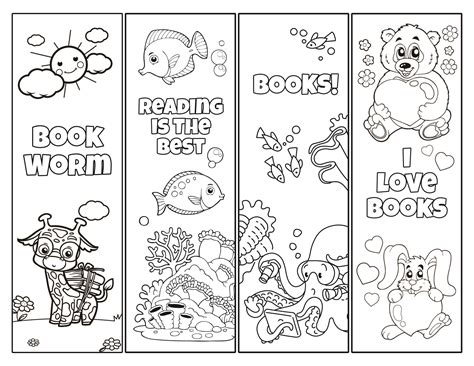 cute  printable bookmarks  colour  kids adults  craft