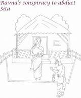 Coloring Pages Navratri Sita Haran Kids Durga Puja Familyholiday Related sketch template