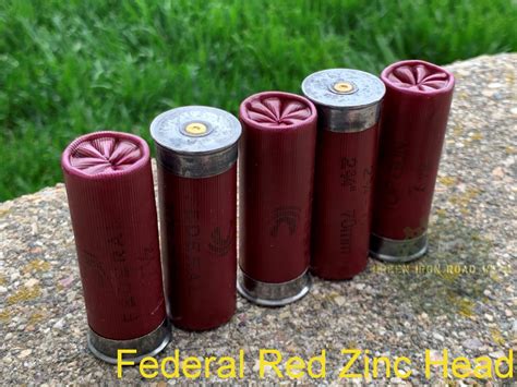 Dummy 12 Gauge Shotgun Shell – Federal Red Zinc Head – Green Iron Road