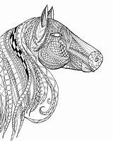 Horse Coloring Pages Adults Head Zentangle Adult Detailed Kids Colouring Mandala Book Sheets Books Bestcoloringpagesforkids Drawing sketch template