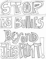 Bullying Coloring Pages Colouring Anti Kids Stop Quotes Quote Printable Doodle Doodles Color Alley Posters Activities Bullies Classroom Sheets Classroomdoodles sketch template