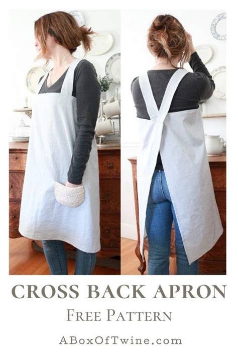 simple cross  apron  pattern  box  twine