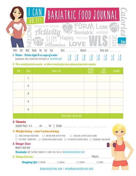 bariatric food journal template flyer template