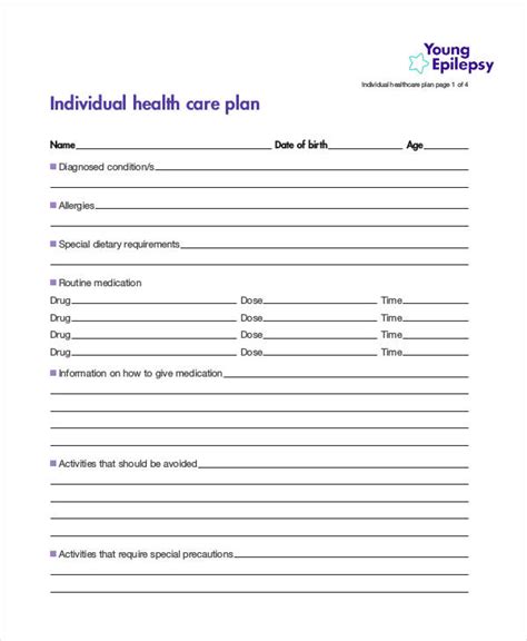 healthcare plan templates  word