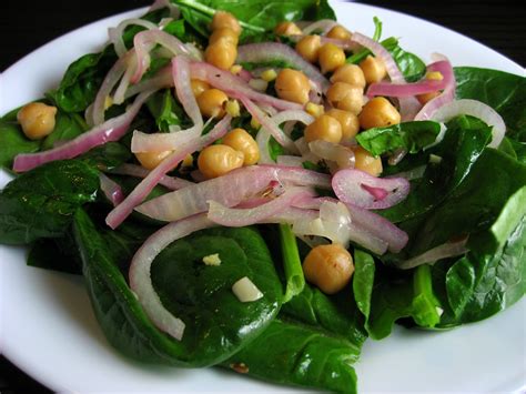 robyn cooks warm chickpea salad with spinach